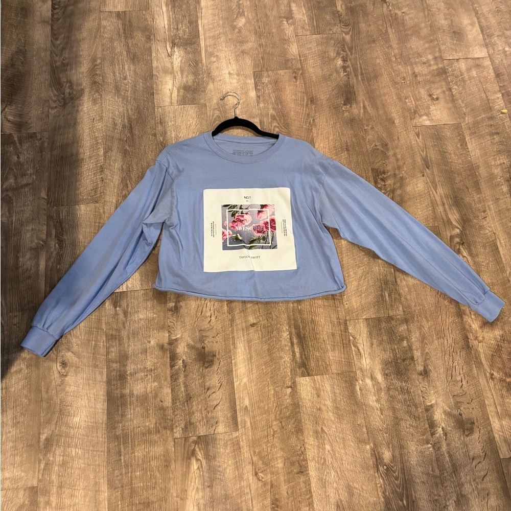 Taylor Swift ME! Cropped blue long sleeve